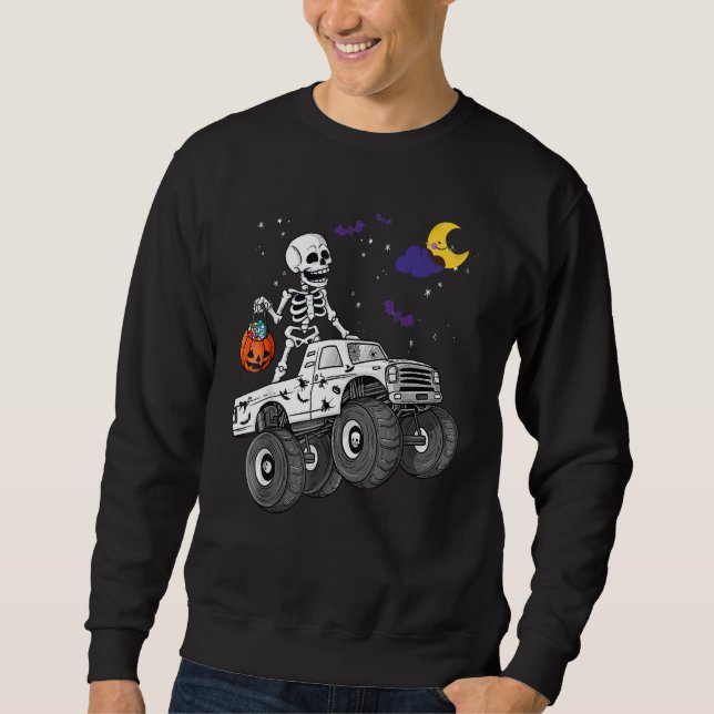 Moletom Halloween Skeleton Zombie Riding Monster Truck Vam (Frente)