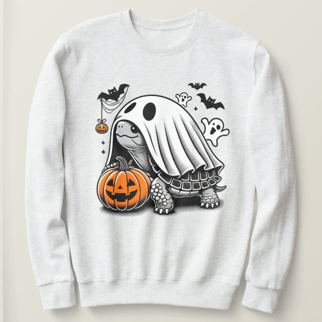 Moletom Halloween Turtle Fantasma Pumpkin Terrapin Tortois (Frente do Design)