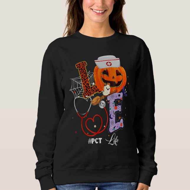 Moletom Halloween vibes PCT Life Pumpkin Nurse Outfit for  (Frente)