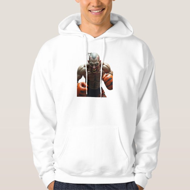 Moletom Halloween Zombie Boxer - Design de Combate ao Espo (Frente)