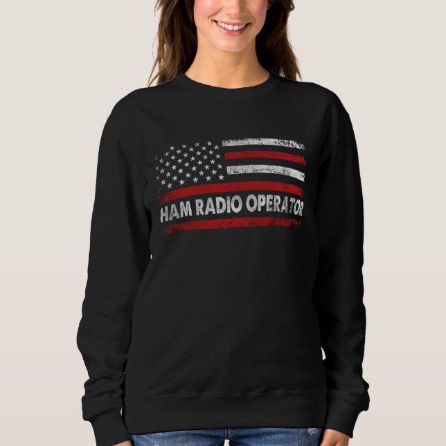 Moletom Ham Radio Operator American USA Flag Amateur Radio (Frente)