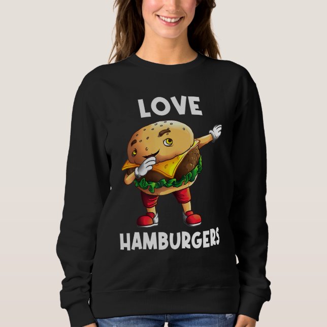Moletom Hambúrguer Para Homens Mulheres Burger Comida Chee (Frente)