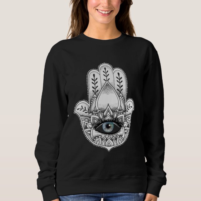 Moletom Hamsa Hand Yogi Hand Hams Amulet Good Luck Charm O (Frente)
