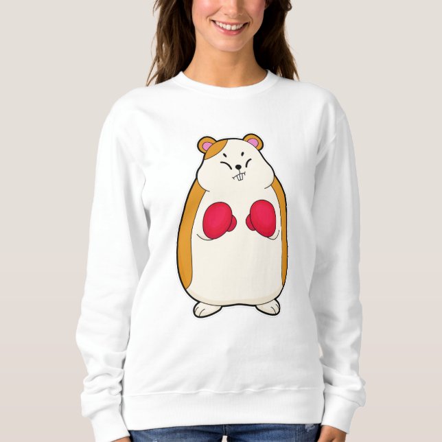 Moletom Hamster como Boxer com luvas Boxing (Frente)