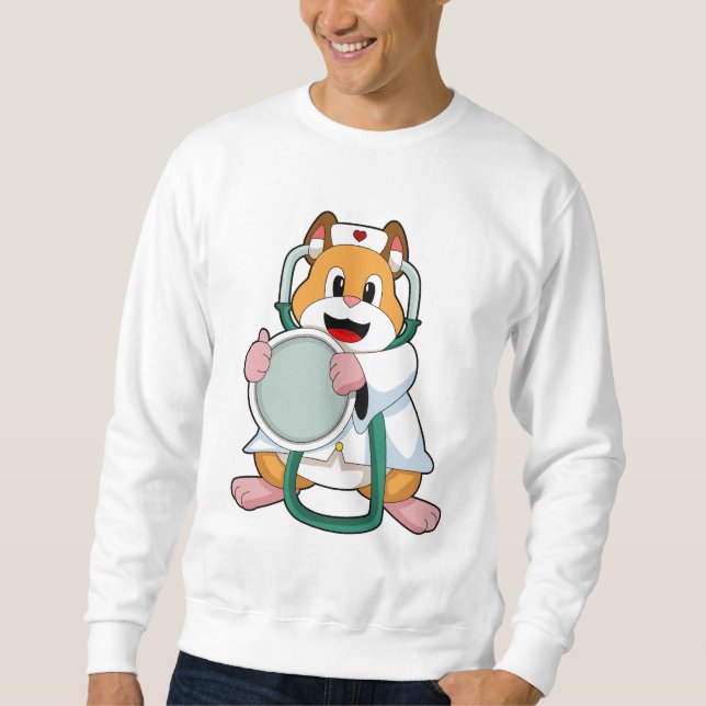 Moletom Hamster como Doutor com Stethoscope.PNG (Frente)