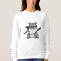 Hamster como Ninja nas artes marciais com espada