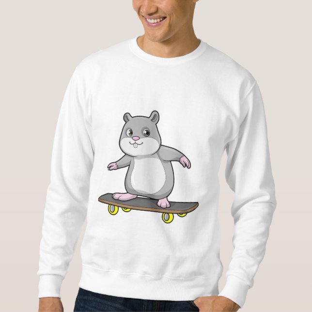 Moletom Hamster como Patinador com skate (Frente)