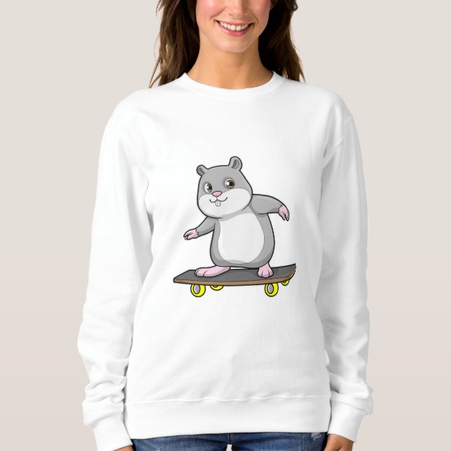 Moletom Hamster como Patinador com skate (Frente)