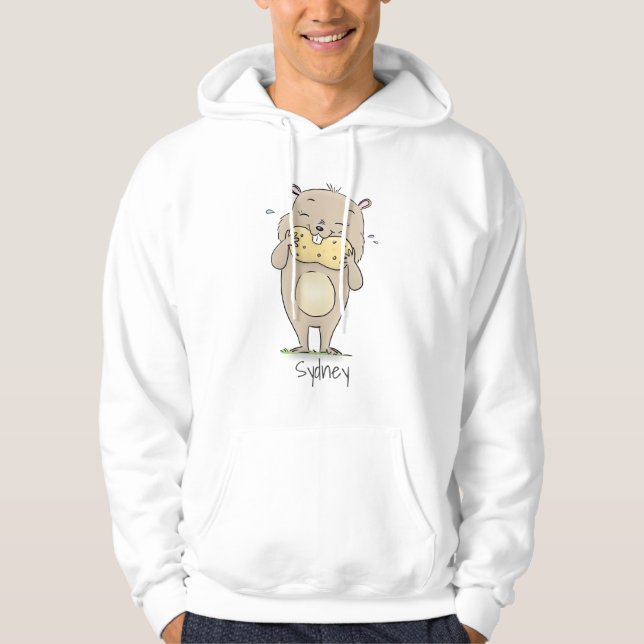 Moletom Hamster sorridente e bonito com desenho animado de (Frente)