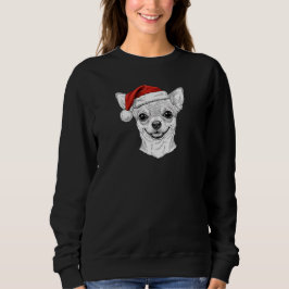 Moletom Hand-Drawn Chihuahua Christmas Custom Name Dog