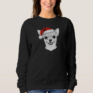 Moletom Hand-Drawn Chihuahua Christmas Custom Name Dog
