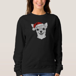 Moletom Hand-Drawn Chihuahua Christmas Santa Dog Portrait