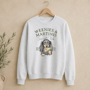 Moletom Hand Drawn Weenies e Martinis Dachshund