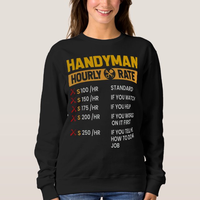 Moletom Handyman Reparman Helper Carpenter Trabalhador Hor (Frente)
