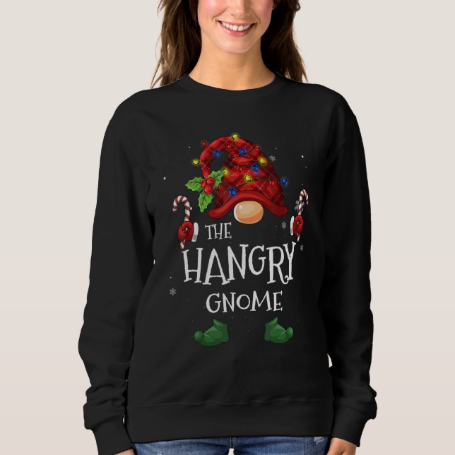 Moletom Hangry Gnomo Buffalo Xadrez Árvore de Natal Light (Frente)