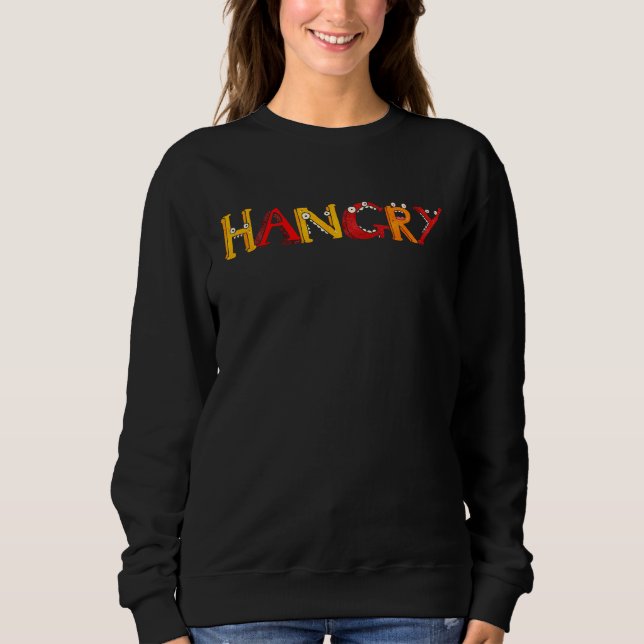 Moletom HANGRY hungryangryfunnycute letter monsters (Frente)