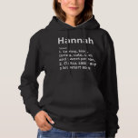 Moletom HANNAH Definição Nome Personalizado Funny Birthday<br><div class="desc">Definição HANNAH Nome personalizado Funny Birthday Gift Idea</div>