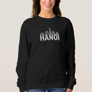 Moletom Hanoi Vietnam City Skyline Silhouette Outline Sket