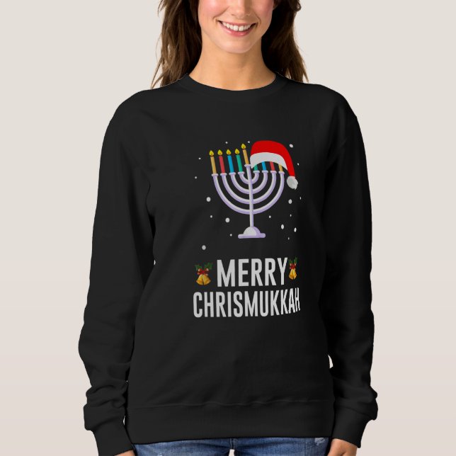 Moletom Hanukkah Christmas  Merry Happy Chrismukkah Jewish (Frente)