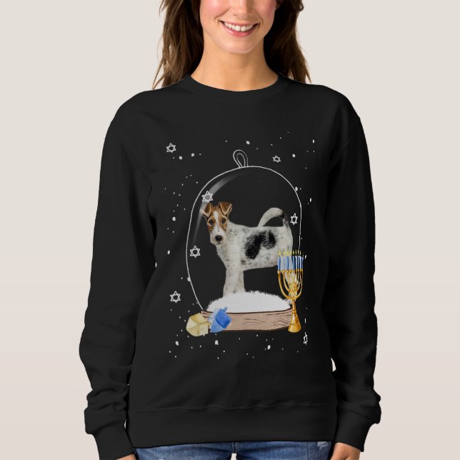 Moletom Hanukkah Fox Terrier Dog Snow Globe Pajama (Frente)