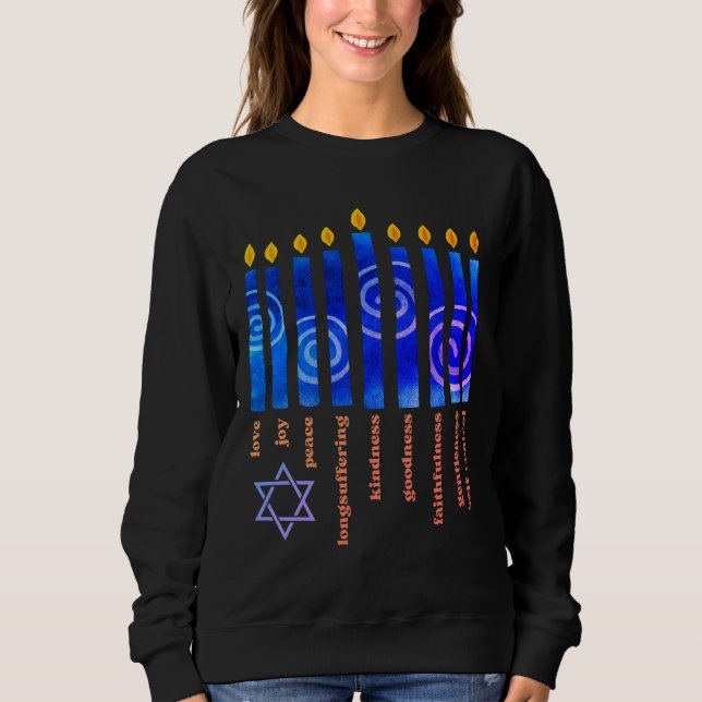 Moletom HANUKKAH Fruta espiritual Christian (Frente)