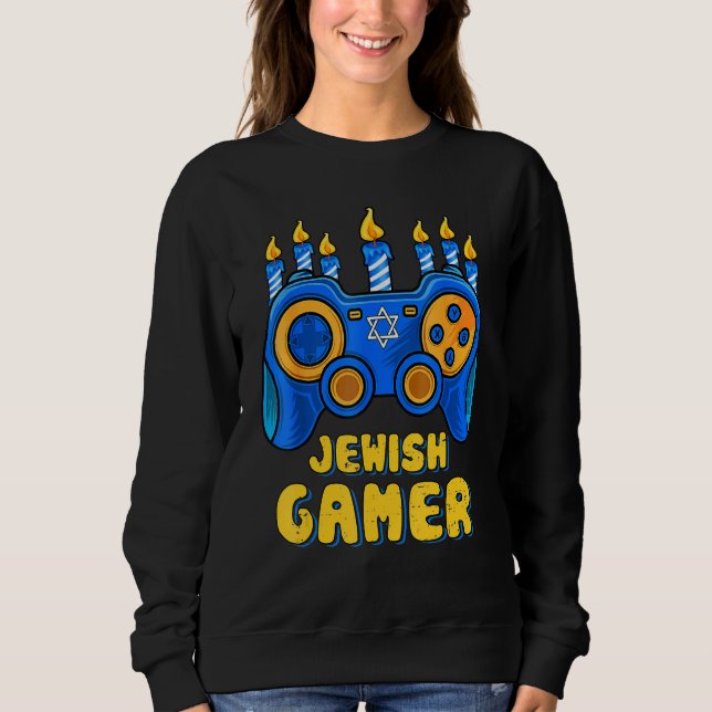 Moletom Hanukkah Jewish Video Game Controller Gamer Chanuk (Frente)