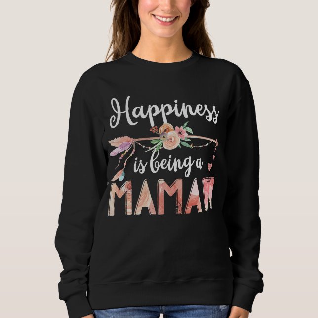 Moletom Happiness Is Being A Mamaw Women Flower Decoration (Frente)
