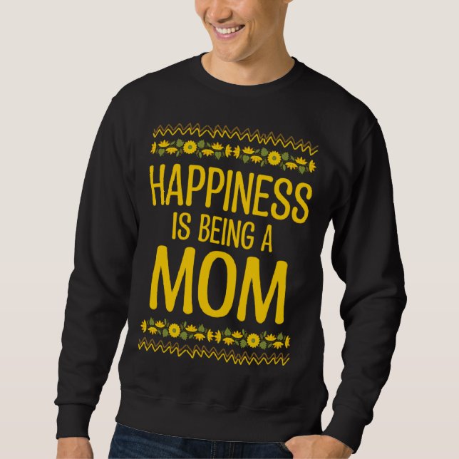 Moletom Happiness is Being a Mom Mother s Day Family Paren (Frente)