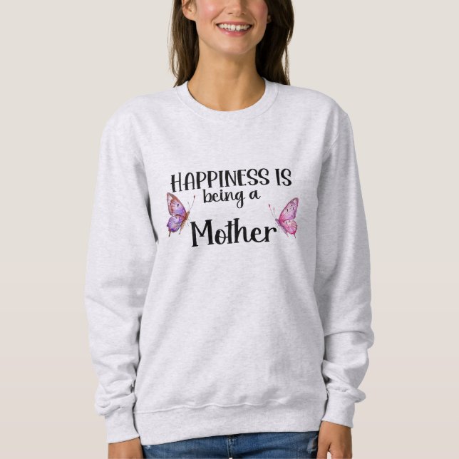 Moletom Happiness Is Being A Mother Butterfly Mom Present (Frente)