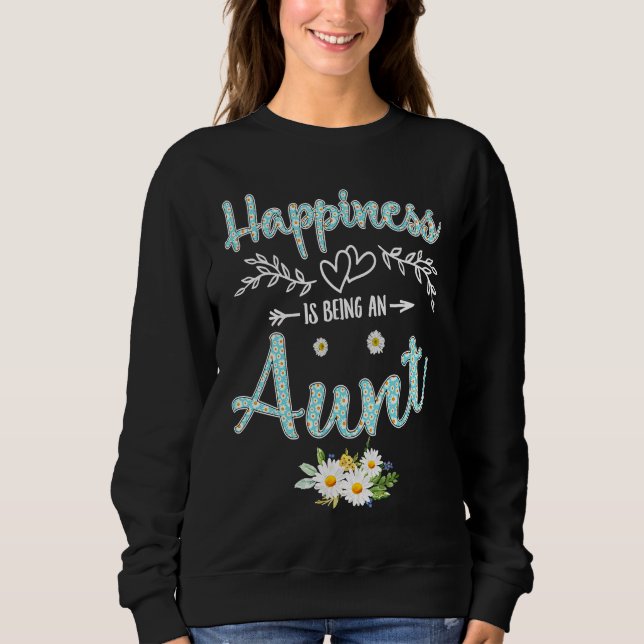 Moletom Happiness Is Being An Aunt Women Daisy Flower Deco (Frente)
