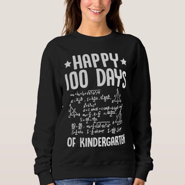 Moletom Happy 100 Days Of Kindergarten Math Teacher Equati (Frente)