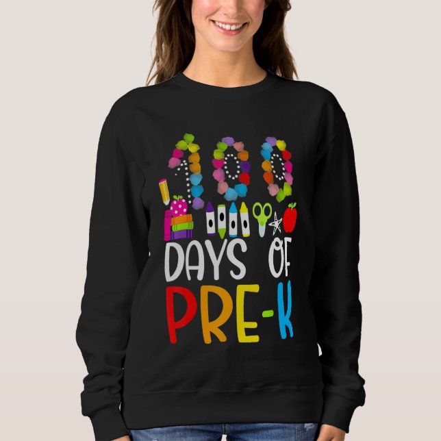 Moletom Happy 100th day of School  100 days of Preschool T (Frente)