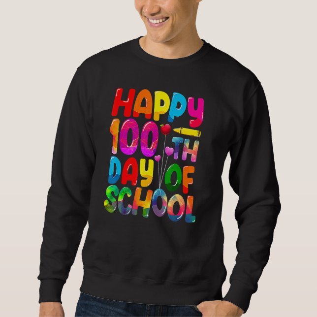 Moletom Happy 100th Day Of School Teachers Kids Child 100  (Frente)