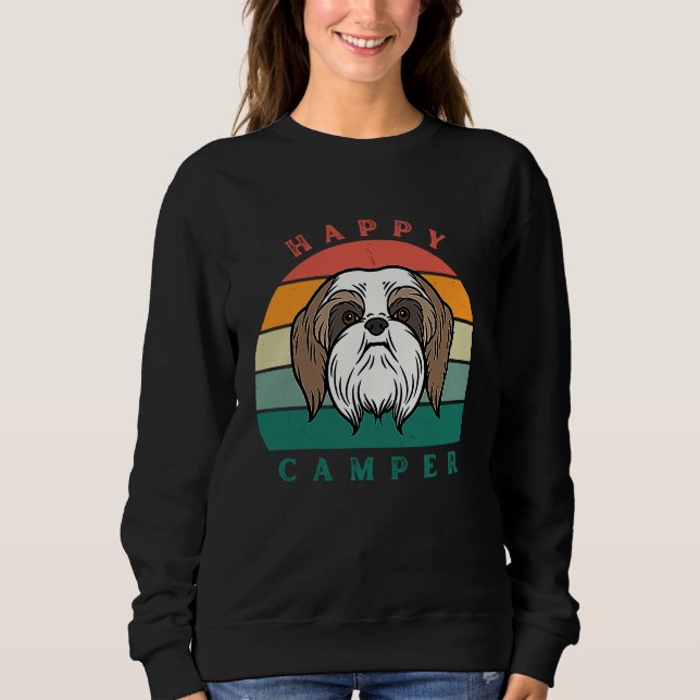 Moletom Happy Camper Sunset Furry Shih Tzu Dog   Graphic (Frente)