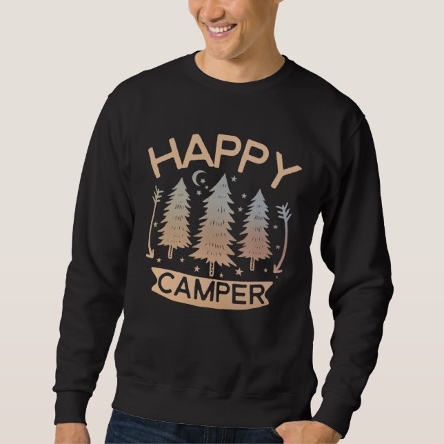 Moletom Happy Camper  Womens Family RV Camping  Kids (Frente)