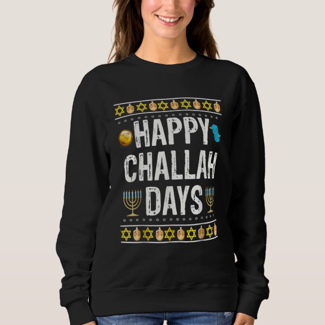 Moletom Happy Challah Days Hanukkah (Frente)