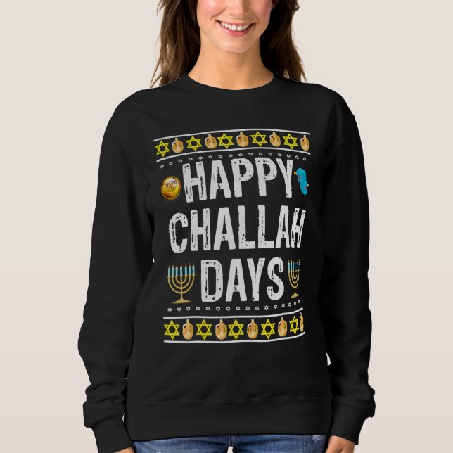 Moletom Happy Challah Days Jewish Holiday  1 (Frente)