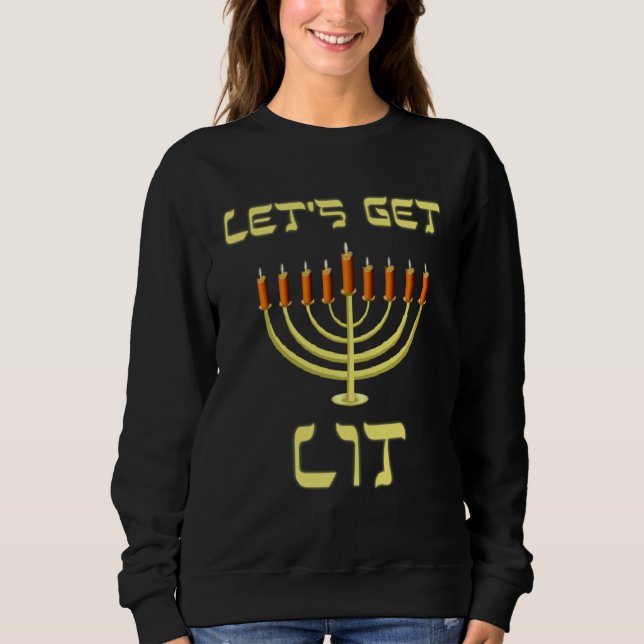 Moletom Happy Chanukah Menorah Lets Get Lit  Hanukkah (Frente)