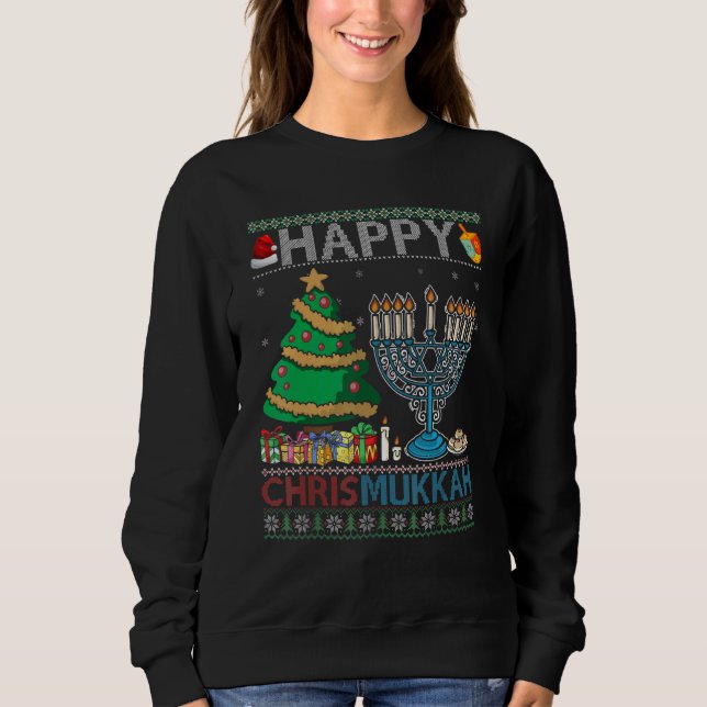 Moletom Happy Chrismukkah Jewish Christmas Hanukkah Chanuk (Frente)