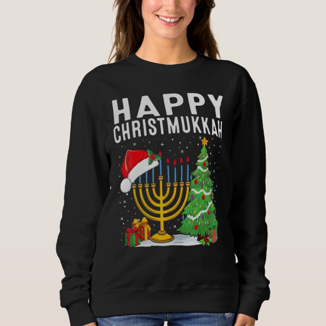 Moletom Happy Chrismukkah Jewish Christmas Hanukkah Holida (Frente)
