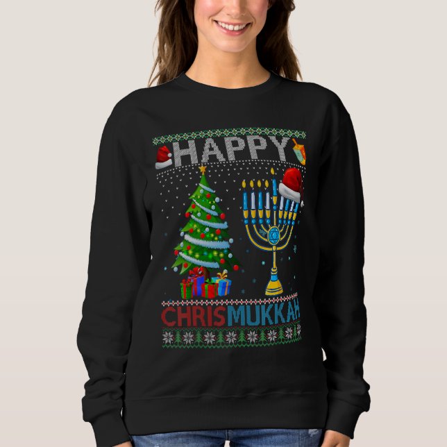 Moletom Happy Chrismukkah Jewish Christmas Hanukkah Holida (Frente)