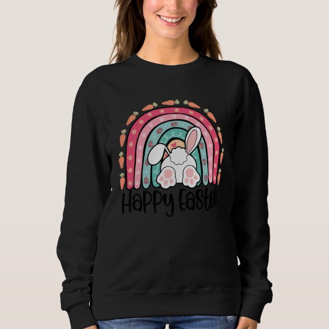 Moletom Happy Easter Bunny Rabbit Face  Easter Day Women G (Frente)