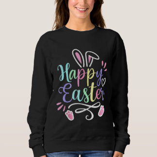 Moletom Happy Easter Bunny Rabbit Face  Easter Day Women G