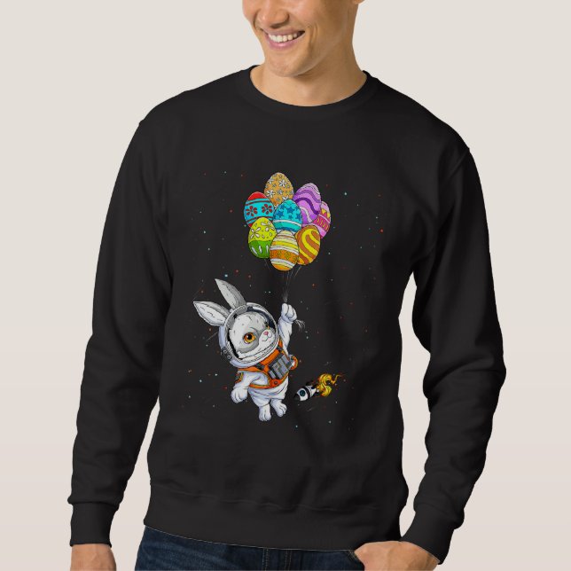 Moletom Happy Easter Day Bunny Egg astronaut Space Boys Gi (Frente)