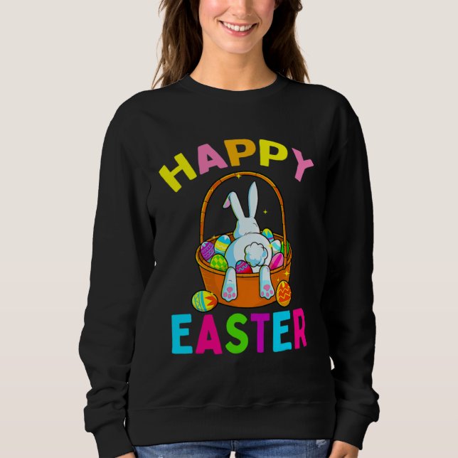 Moletom Happy Easter Day Bunny Egg Hunting Spring Christia (Frente)