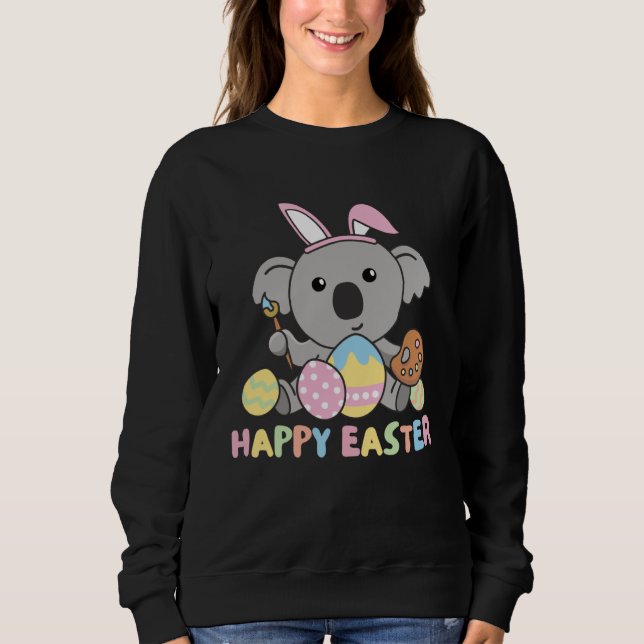 Moletom Happy Easter Sweet Koala For Easter With Easter Eg (Frente)