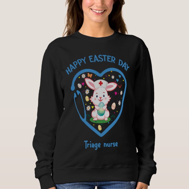 Moletom Happy Easter Triage nurse  Cute nurse Easter Day (Frente)