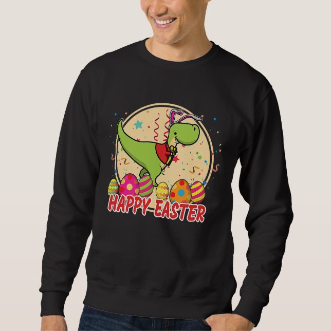 Moletom Happy Eastrawr Rex Dinosaur Easter Bunny Dino Todd (Frente)