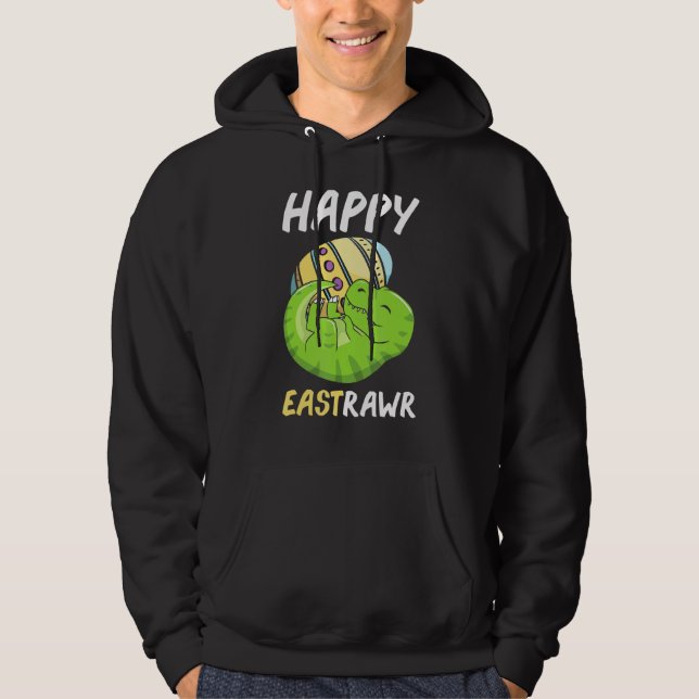 Moletom Happy Eastrawr Rex Dinosaur Easter Bunny Egg Costu (Frente)