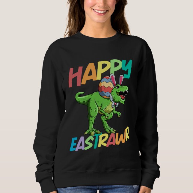 Moletom Happy Eastrawr Rex Easter Rex Dinosaur Bunny Kid D (Frente)